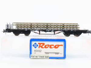 HO Scale Roco 46492 DB Deutsche Bahn Flat Car w/ Track Load