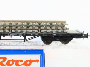 HO Scale Roco 46492 DB Deutsche Bahn Flat Car w/ Track Load