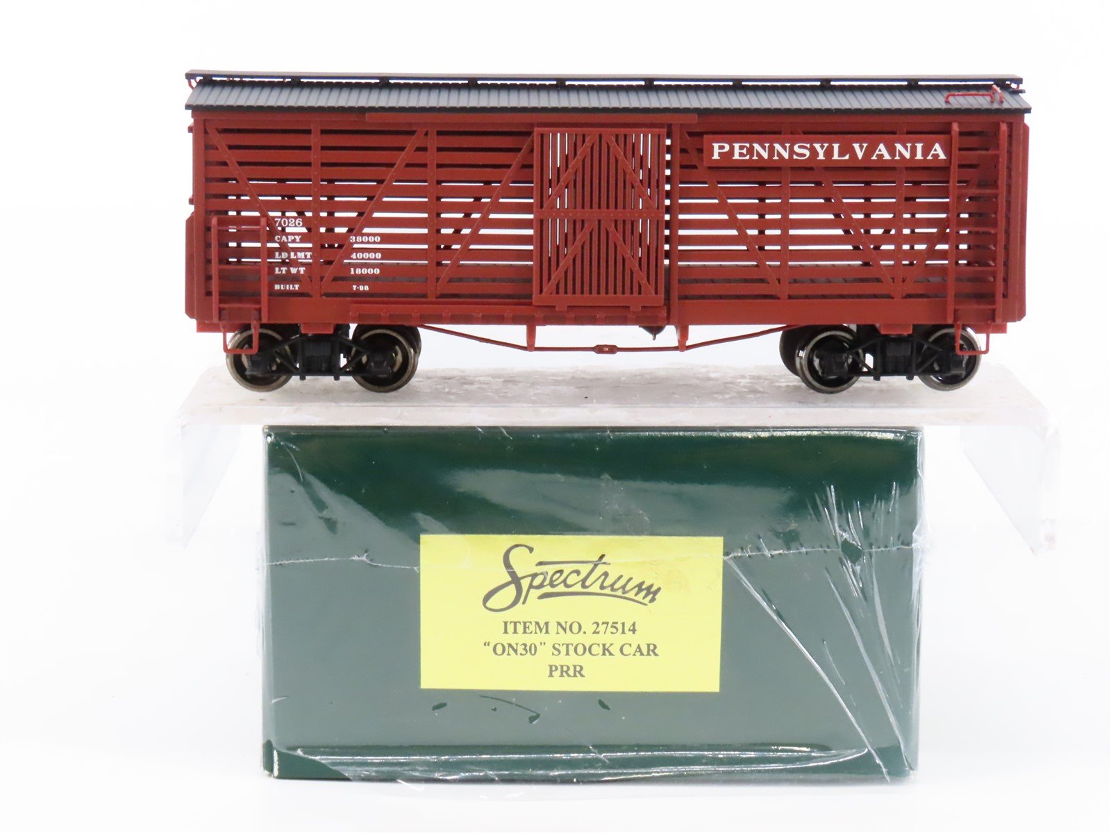 On30 Scale Spectrum 27514 PRR Pennsylvania Railroad Stock Car #7026