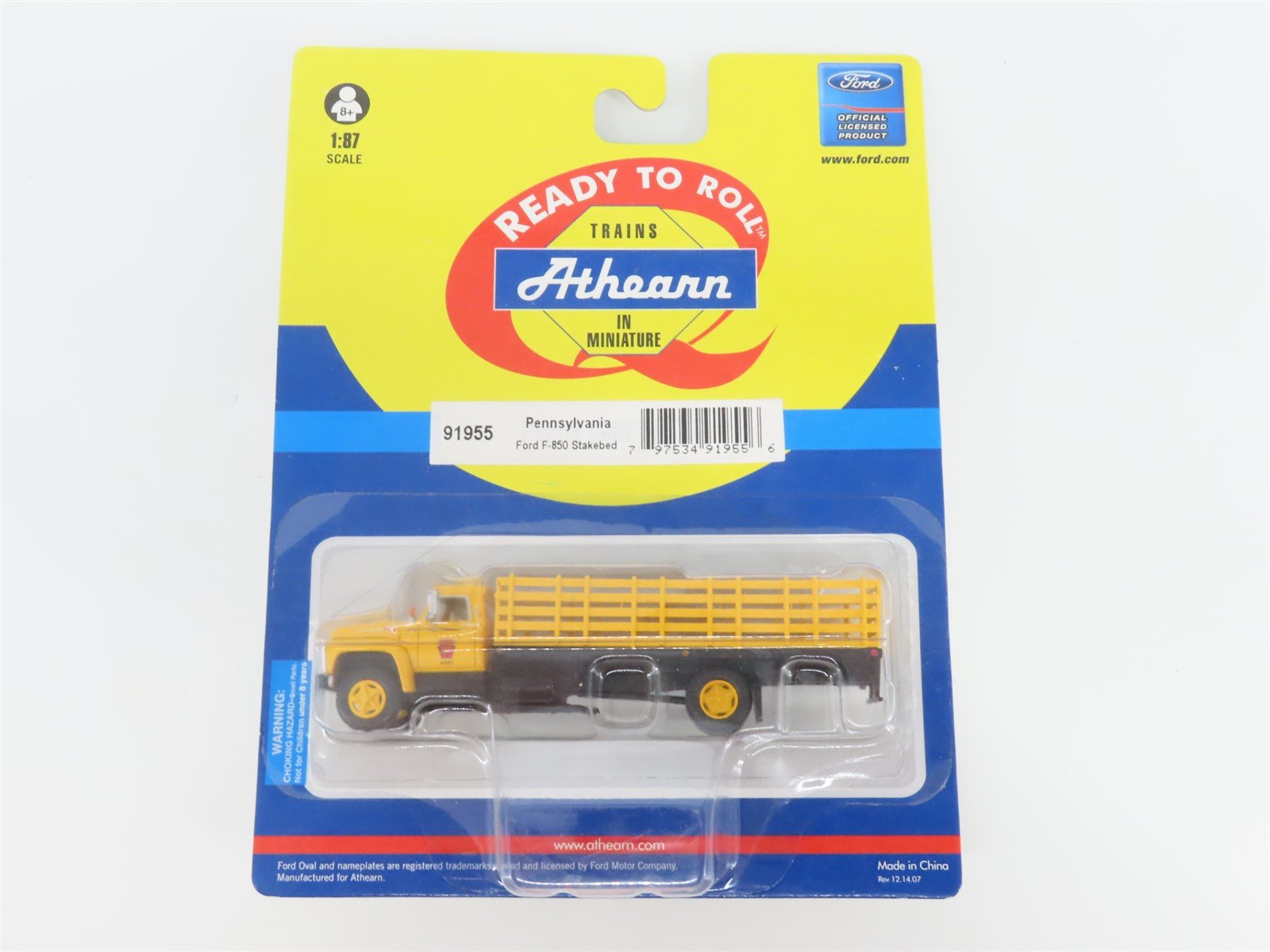 HO Scale Athearn 91955 Pennsylvania Ford F-850 Stackbed Truck