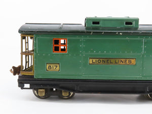 O Gauge 3-Rail Lionel Vintage Prewar Tinplate Lionel Lines Caboose #817