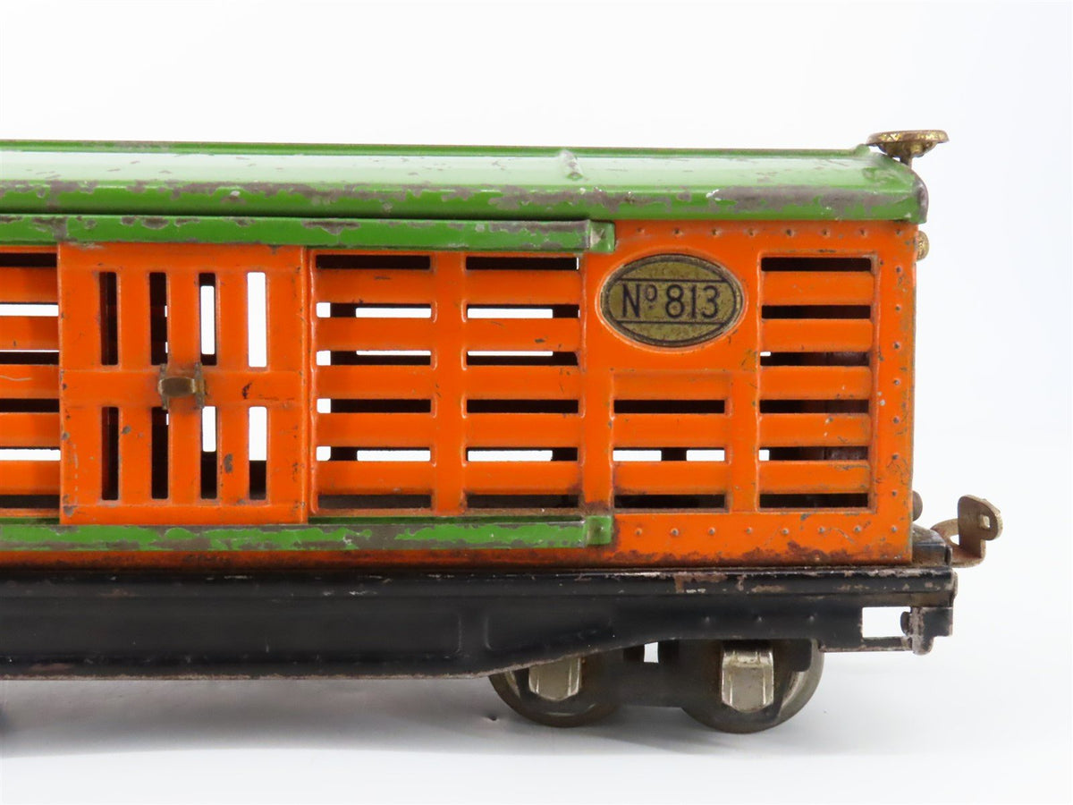 O Gauge 3-Rail Lionel Vintage Prewar Tinplate Lionel Lines Stock/Cattle Car #813