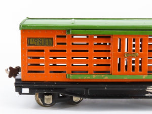 O Gauge 3-Rail Lionel Vintage Prewar Tinplate Lionel Lines Stock/Cattle Car #813
