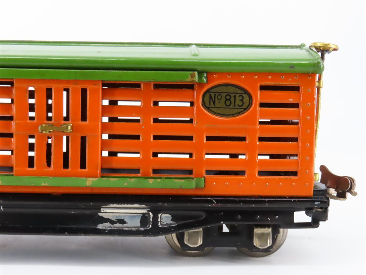 O Gauge 3-Rail Lionel Vintage Prewar Tinplate Lionel Lines Stock/Cattle Car #813