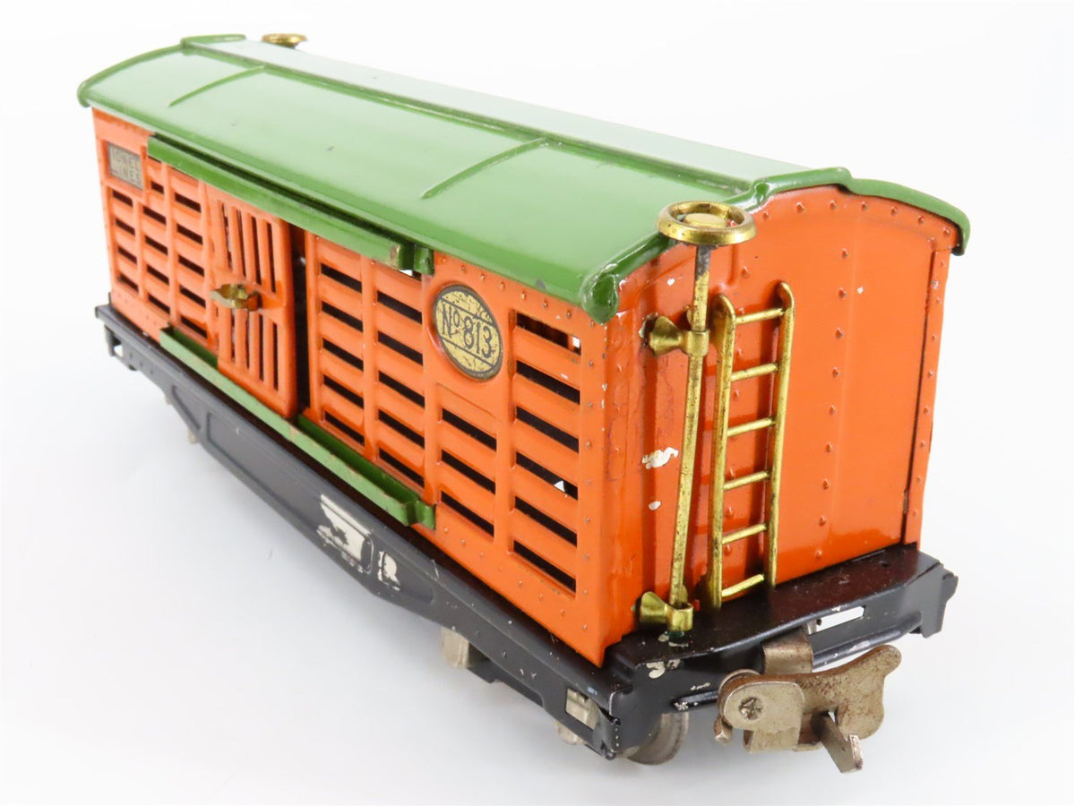 O Gauge 3-Rail Lionel Vintage Prewar Tinplate Lionel Lines Stock/Cattle Car #813