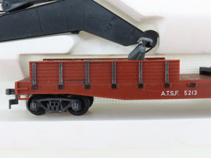 HO Scale AHM ATSF Santa Fe Crane Car & Boom Tender Set