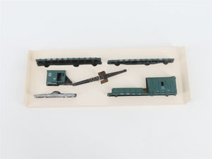 HO Train Miniature Kit #8736 N&W Norfolk & Western MofW Wrecking Crane 4-Car Set