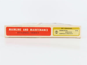 HO Train Miniature Kit #8736 N&W Norfolk & Western MofW Wrecking Crane 4-Car Set