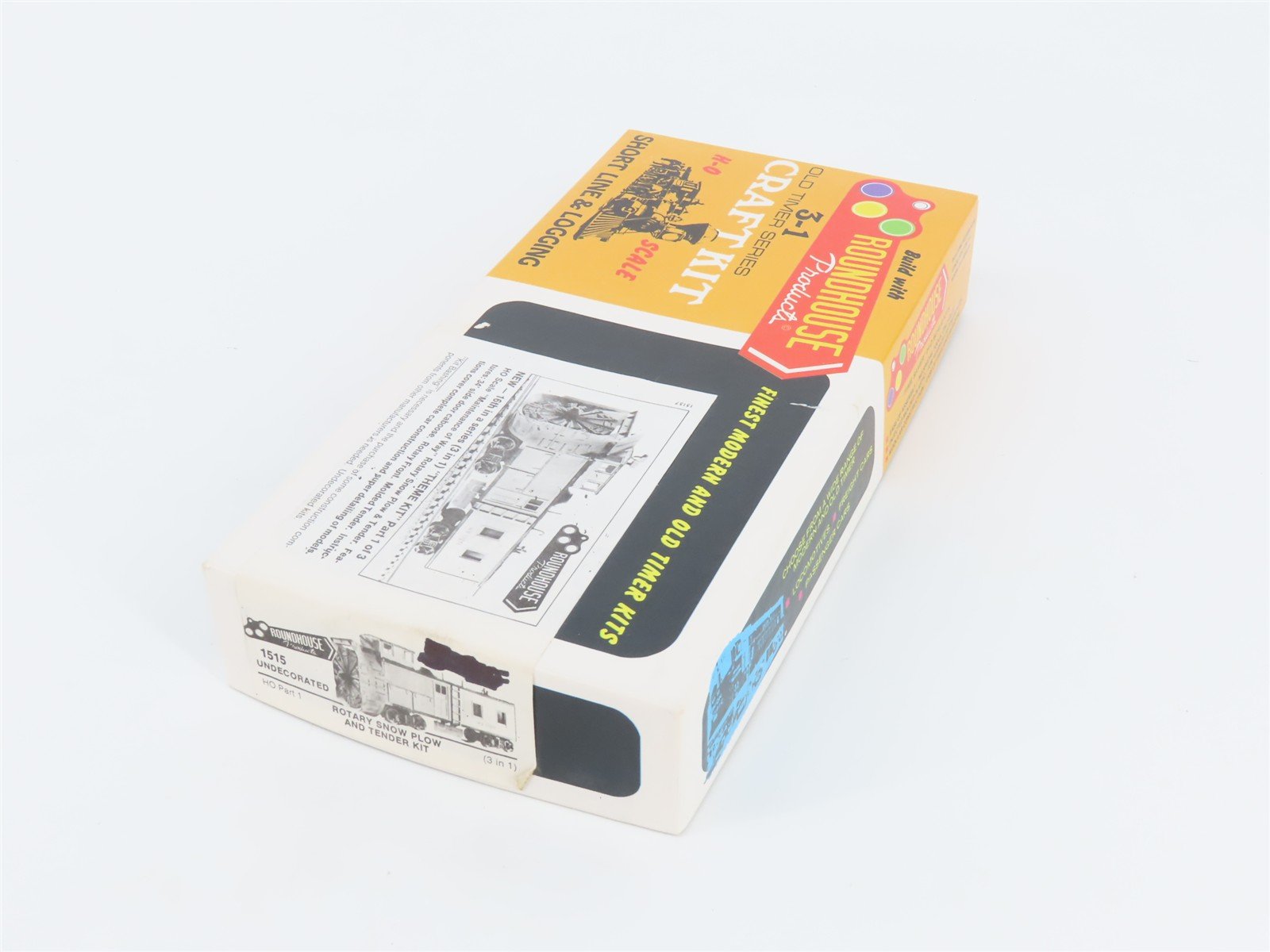 HO Scale Roundhouse 3-in-1 Craft Kit #1515 Undecorated Rotary Snow Plow & Tender