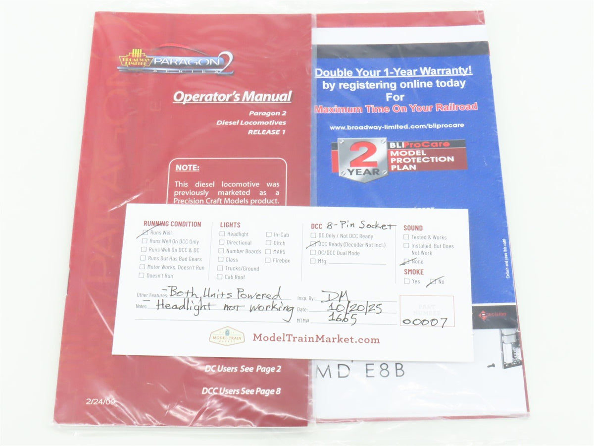 N Broadway Limited BLI 760/762 UP Union Pacific E8A/B Diesel Set - DCC Ready