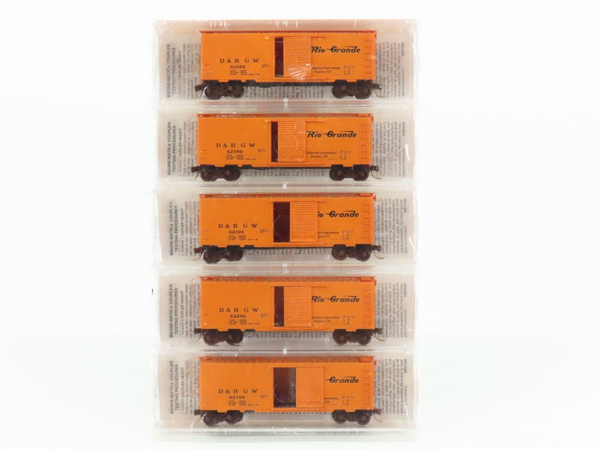 N Scale Micro-Trains MTL NSC 96-10 D&amp;RGW Rio Grande 40&#39; Box Cars 5-Pack - SEALED