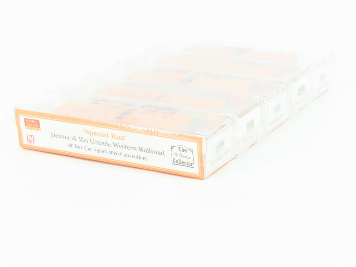 N Scale Micro-Trains MTL NSC 96-10 D&amp;RGW Rio Grande 40&#39; Box Cars 5-Pack - SEALED