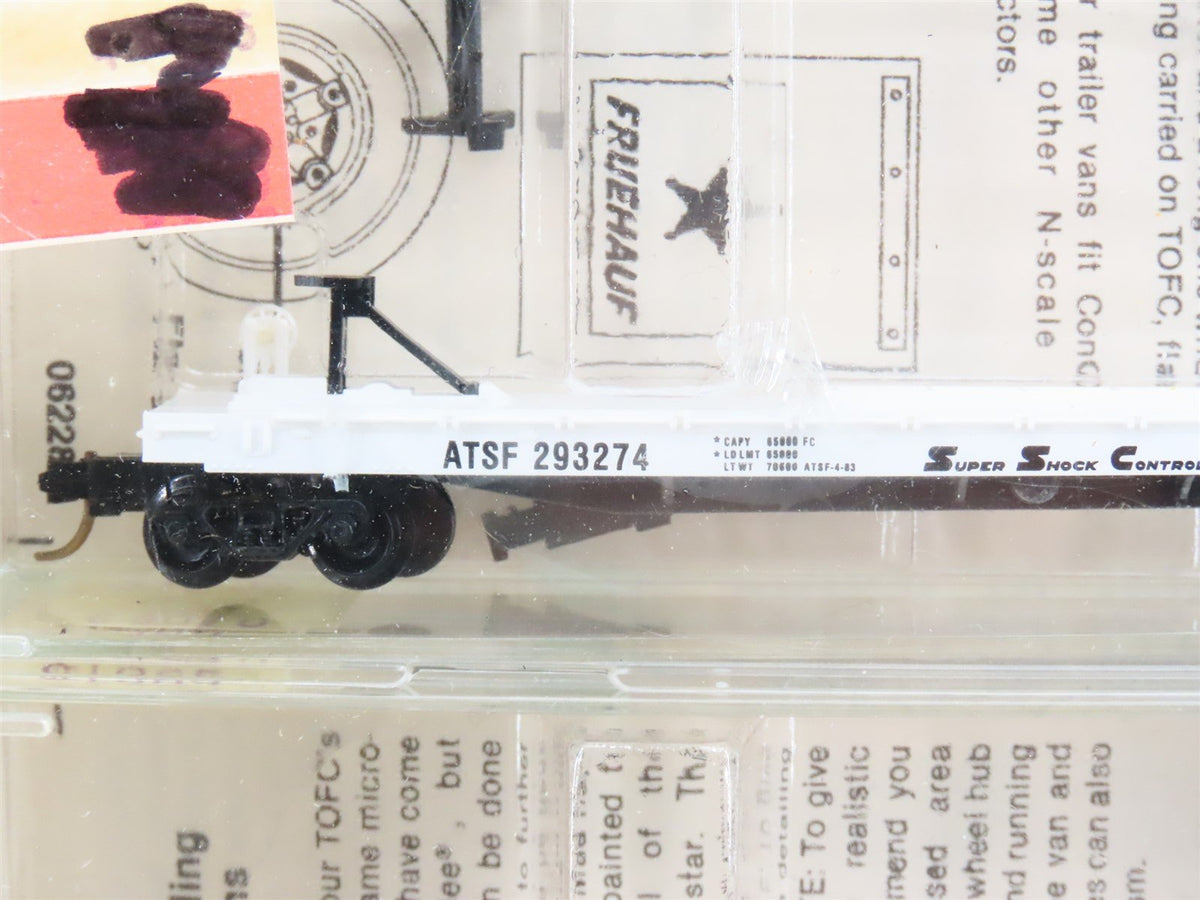 N Kadee Micro-Trains MTL 64012 ATSF 57&#39; TOFC Flat Cars 3-Pack w/Trailers -SEALED