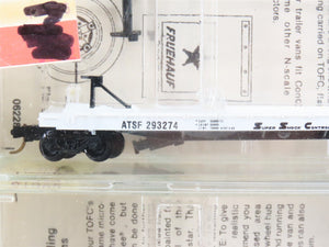 N Kadee Micro-Trains MTL 64012 ATSF 57' TOFC Flat Cars 3-Pack w/Trailers -SEALED