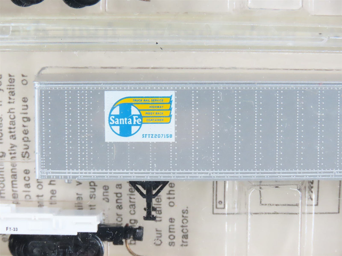 N Kadee Micro-Trains MTL 64012 ATSF 57&#39; TOFC Flat Cars 3-Pack w/Trailers -SEALED