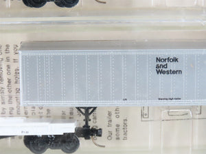 N Kadee Micro-Trains MTL 64012 ATSF 57' TOFC Flat Cars 3-Pack w/Trailers -SEALED