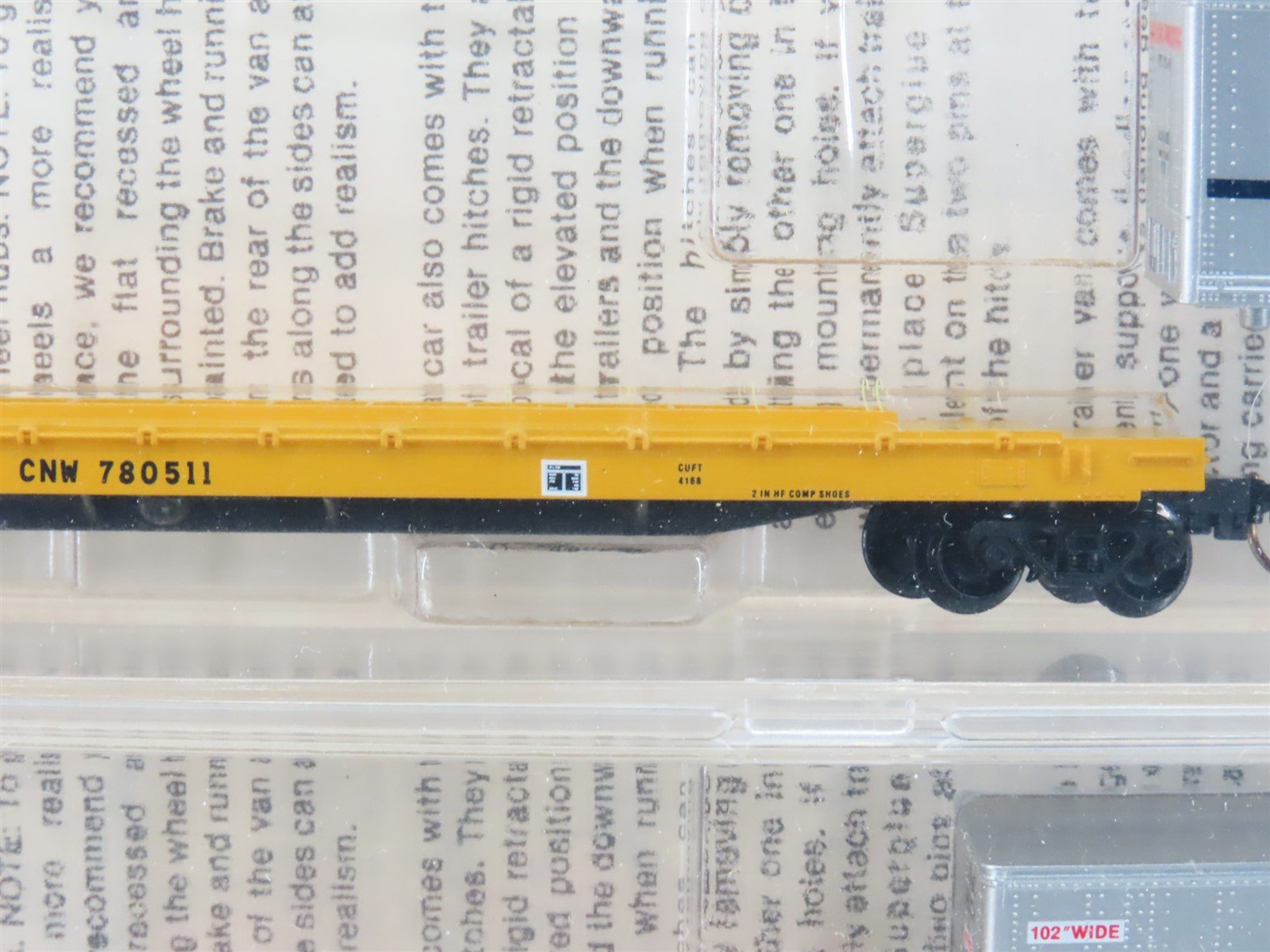 N Kadee Micro-Trains MTL 64022 CNW 57' TOFC Flat Cars 3-Pack w/Trailers - SEALED