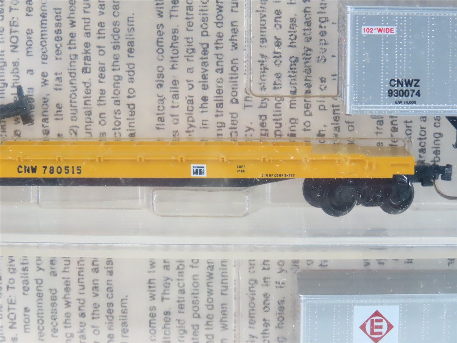 N Kadee Micro-Trains MTL 64022 CNW 57' TOFC Flat Cars 3-Pack w/Trailers - SEALED