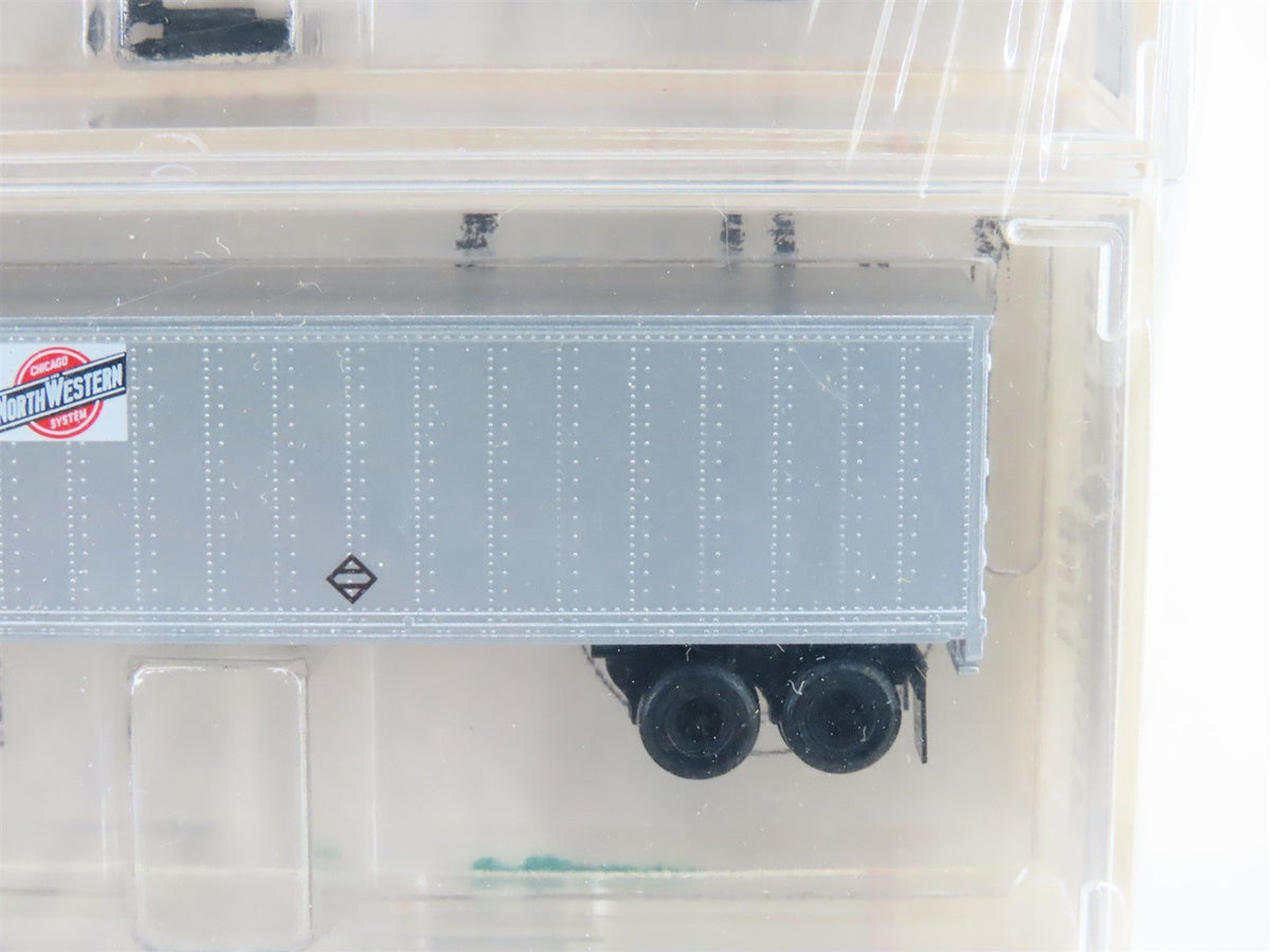 N Kadee Micro-Trains MTL 64022 CNW 57&#39; TOFC Flat Cars 3-Pack w/Trailers - SEALED