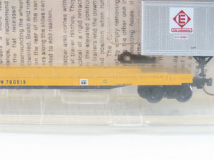 N Kadee Micro-Trains MTL 64022 CNW 57' TOFC Flat Cars 3-Pack w/Trailers - SEALED