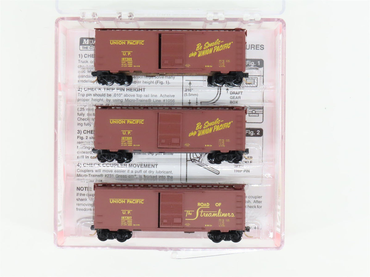 N Scale Micro-Trains MTL 20286-2 UP Union Pacific 40&#39; Box Cars 3-Pack