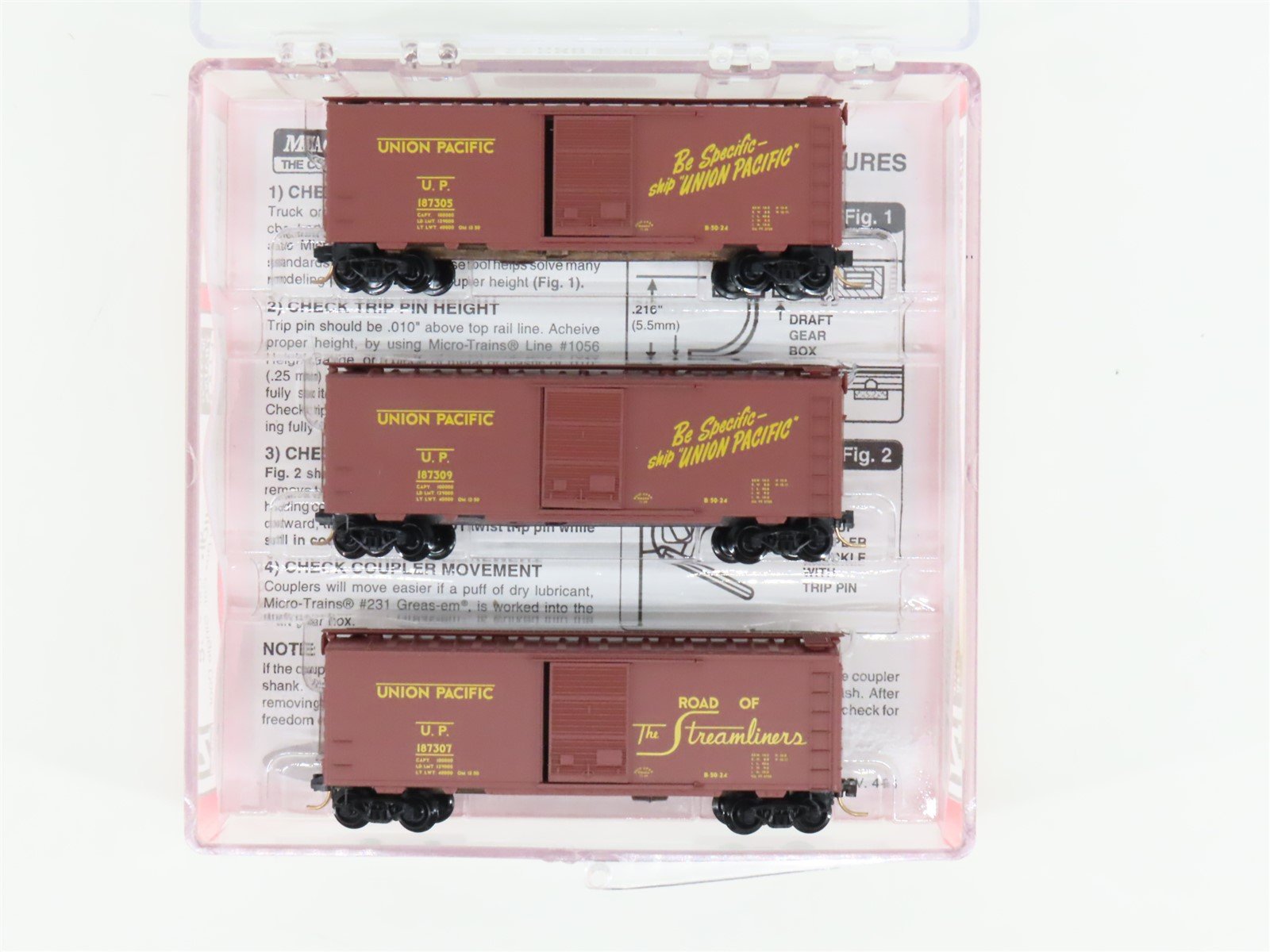 N Scale Micro-Trains MTL 20286-2 UP Union Pacific 40' Box Cars 3-Pack