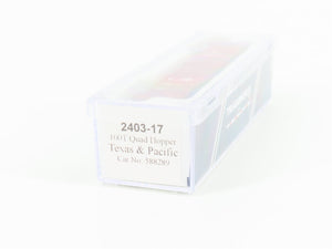 N Scale TrainWorx 2403-17 TP Texas & Pacific 4-Bay Hopper #588289 w/ Load
