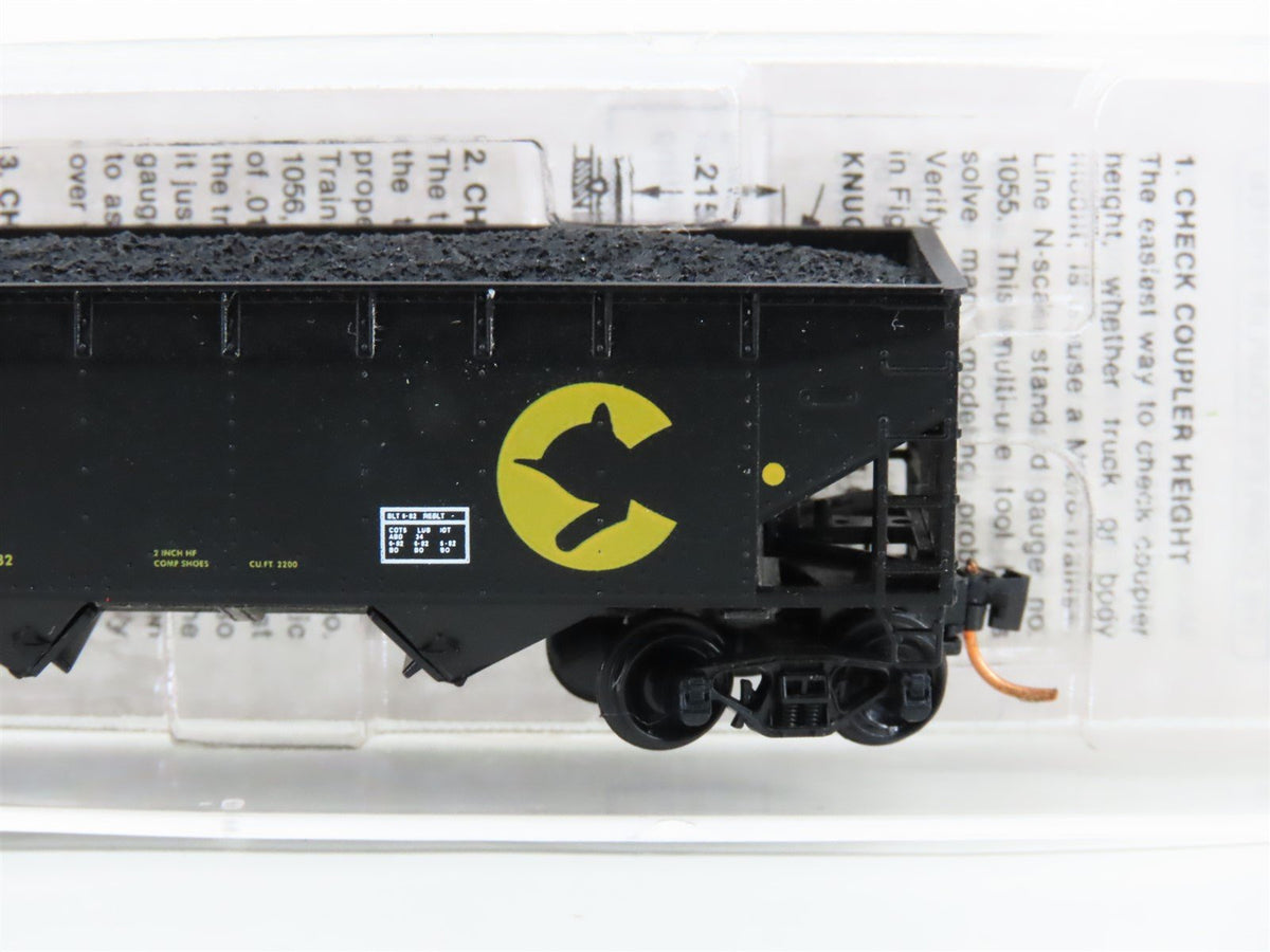 N Scale Micro-Trains MTL 86010 B&amp;O Chessie System 2-Bay Hopper #234915 w/ Load