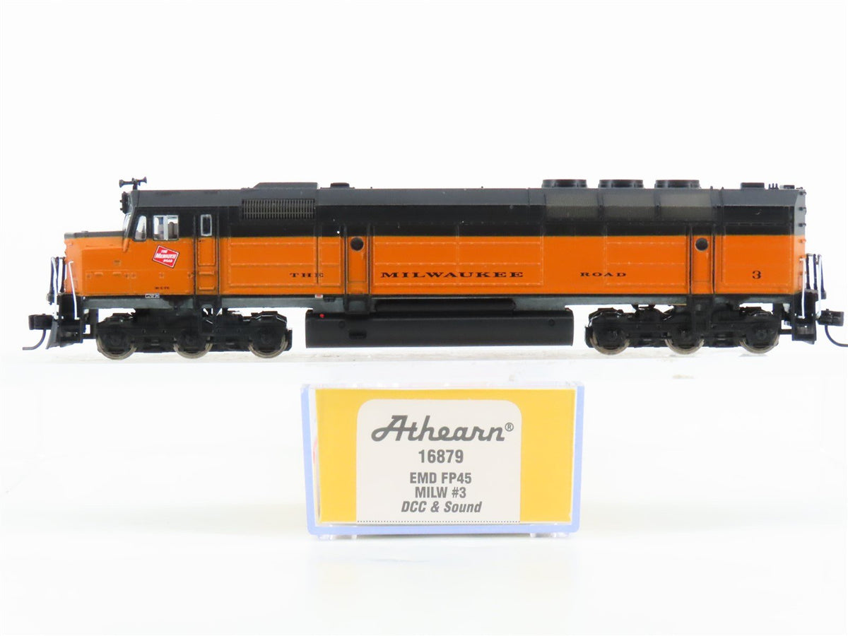N Scale Athearn 16879 MILW Milwaukee Road EMD FP45 Diesel #3 w/ DCC &amp; Sound