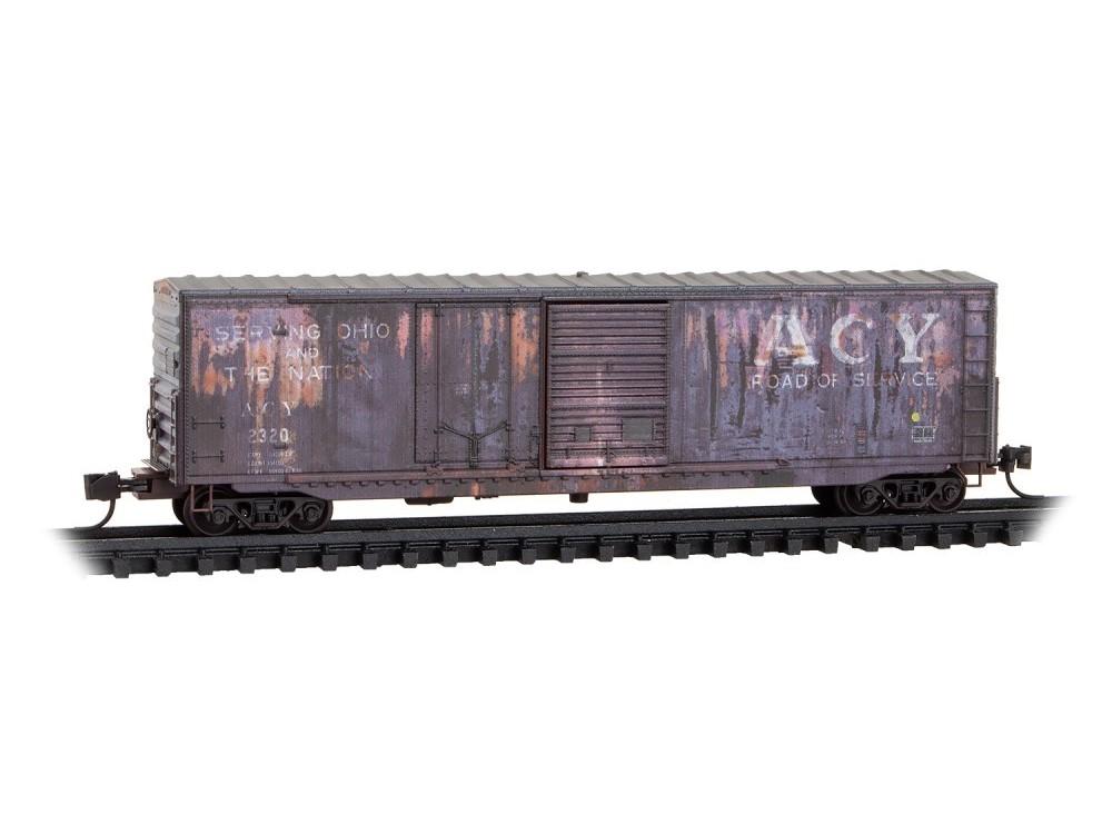 N Micro-Trains MTL 07644530 ACY &quot;Road of Service&quot; 50&#39; Box Car #2320 - Weathered
