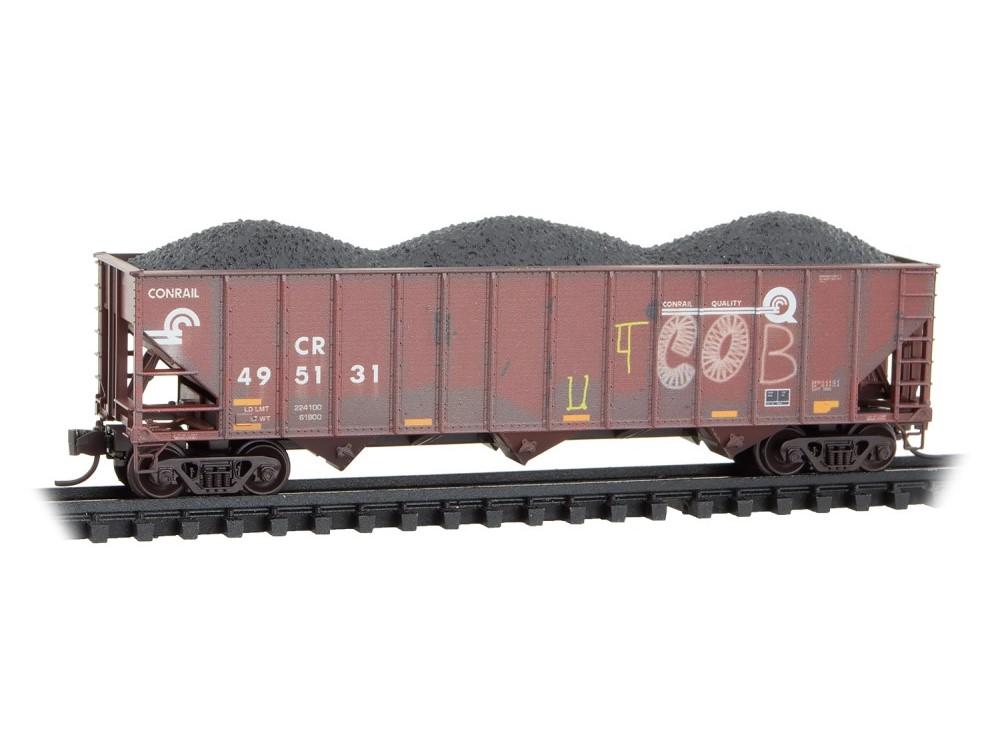 N Micro-Trains MTL 98305103 CR Conrail 3-Bay Hoppers 3-Pack w/ Load & Graffiti