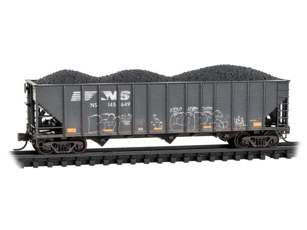 N Scale Micro-Trains MTL 98305104 NS 3-Bay Hoppers 3-Pack w/ Load &amp; Graffiti