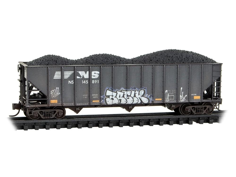 N Scale Micro-Trains MTL 98305104 NS 3-Bay Hoppers 3-Pack w/ Load & Graffiti