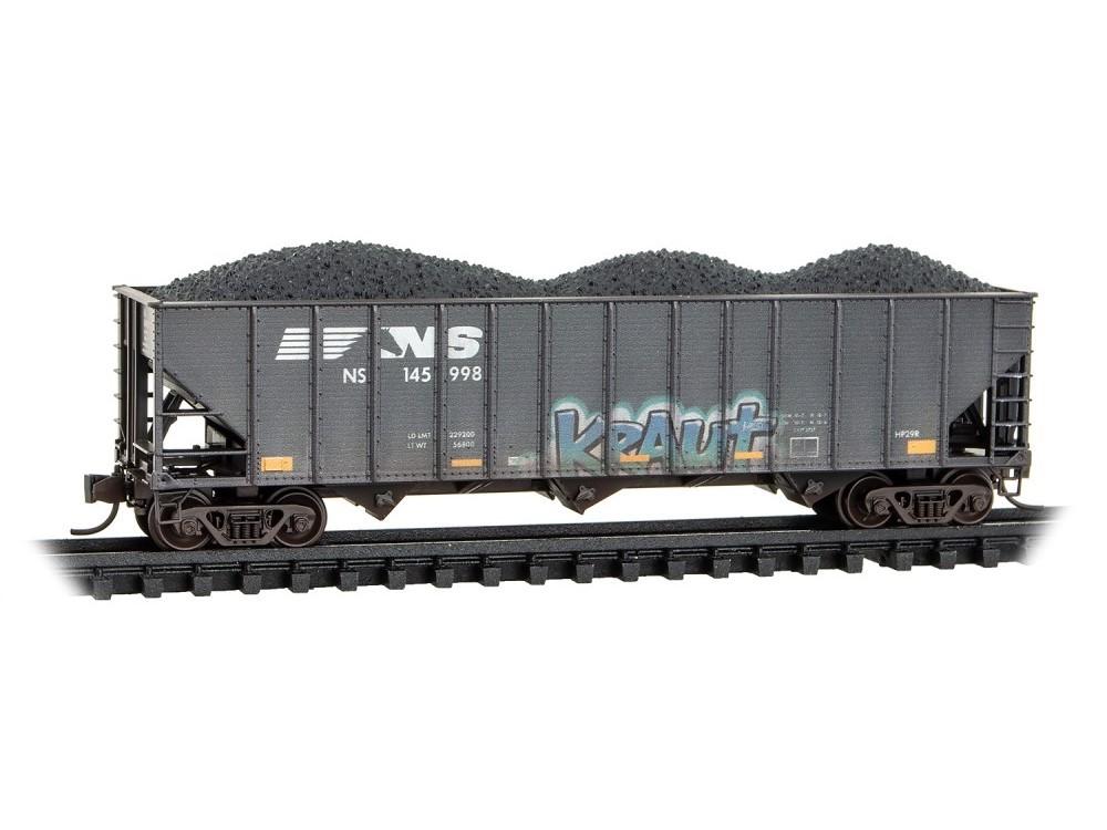 N Scale Micro-Trains MTL 98305104 NS 3-Bay Hoppers 3-Pack w/ Load & Graffiti