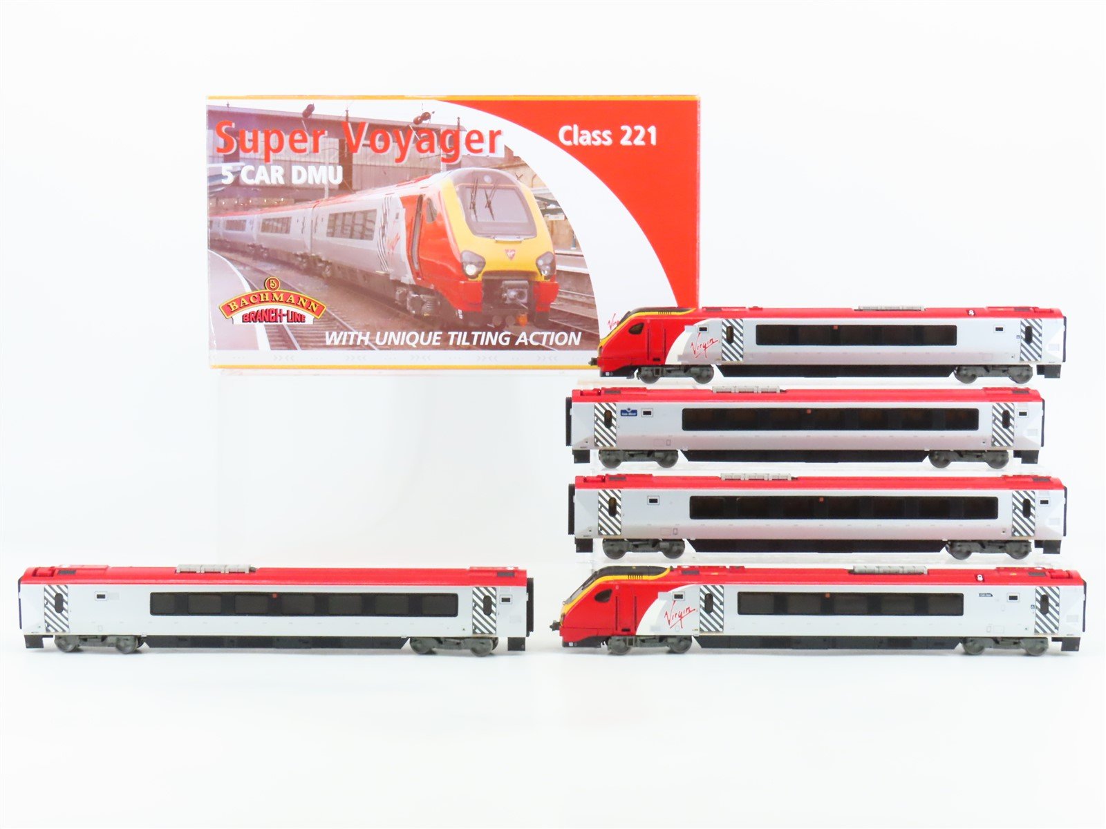 OO Bachmann Branchline 32-626 Virgin Super Voyager Class 221 DMU 5-Unit Set