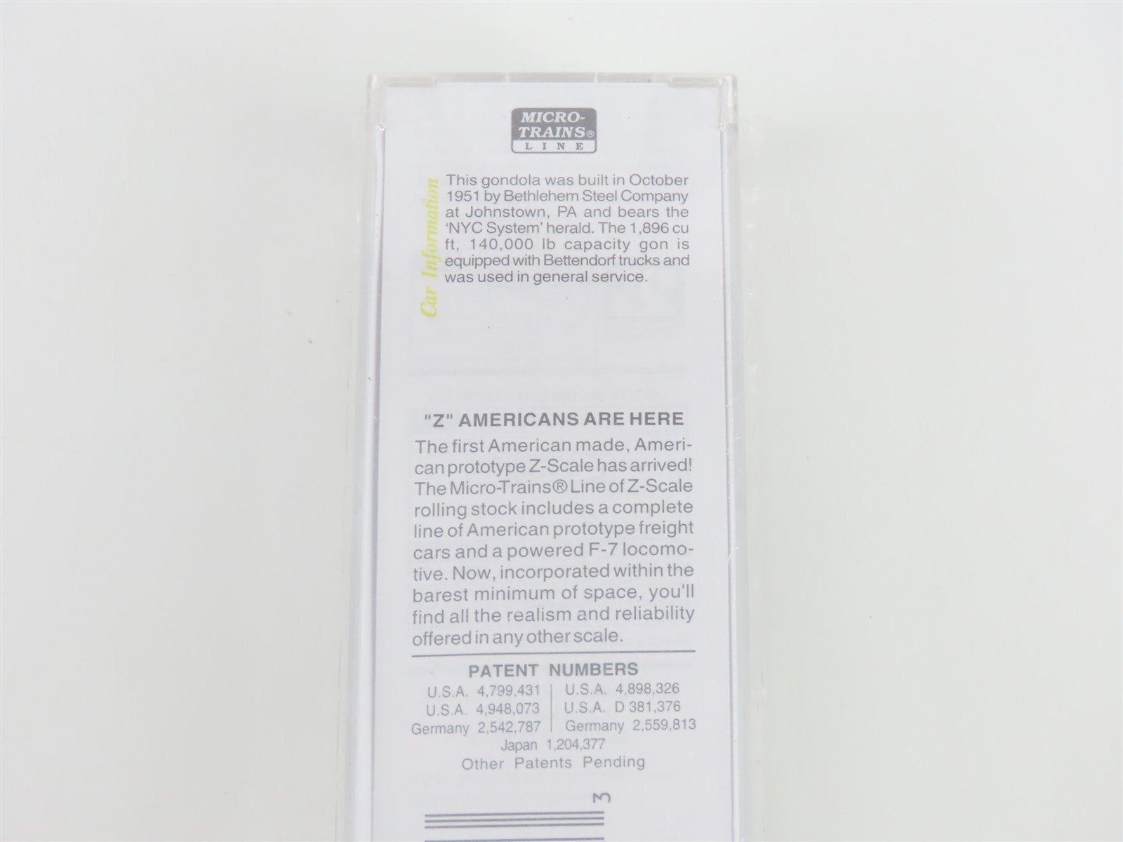 Z Scale Micro-Trains MTL 13102-2 NYC New York Central 50' Gondola #715106 SEALED