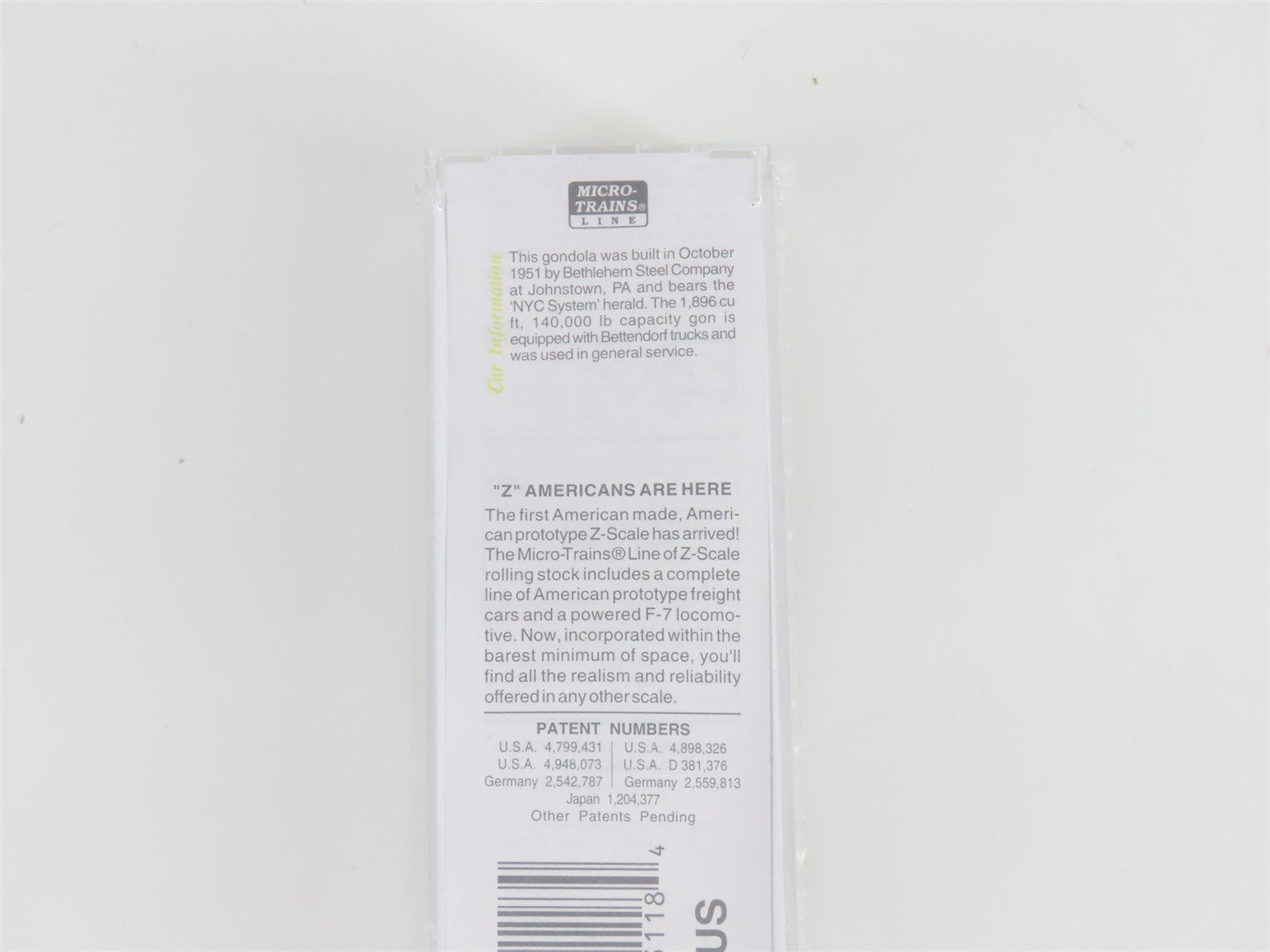 Z Scale Micro-Trains MTL 13102 NYC New York Central 50' Gondola #715106 - SEALED