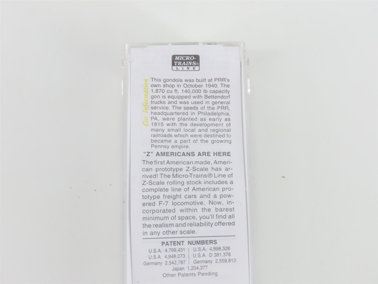 Z Scale Micro-Trains MTL 13101 PRR Pennsylvania 50' Gondola #342610