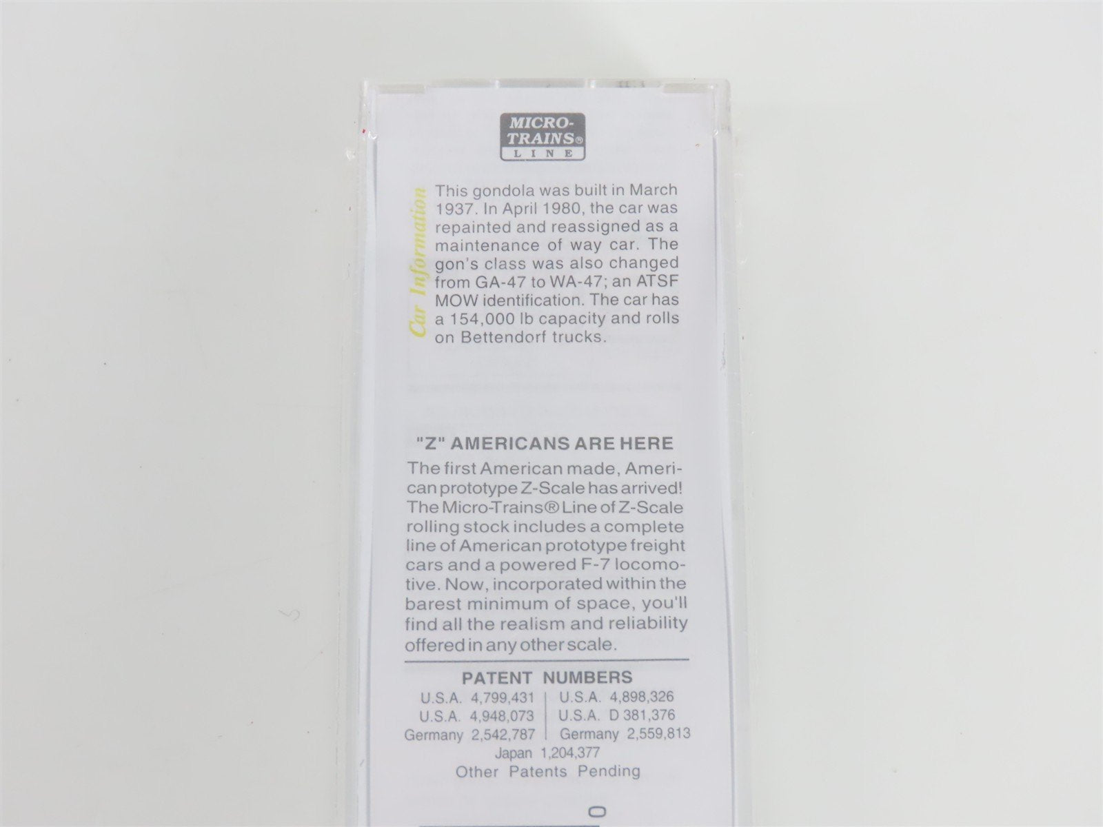 Z Scale Micro-Trains MTL 13104 ATSF Santa Fe 50' Gondola #208522 MW - SEALED