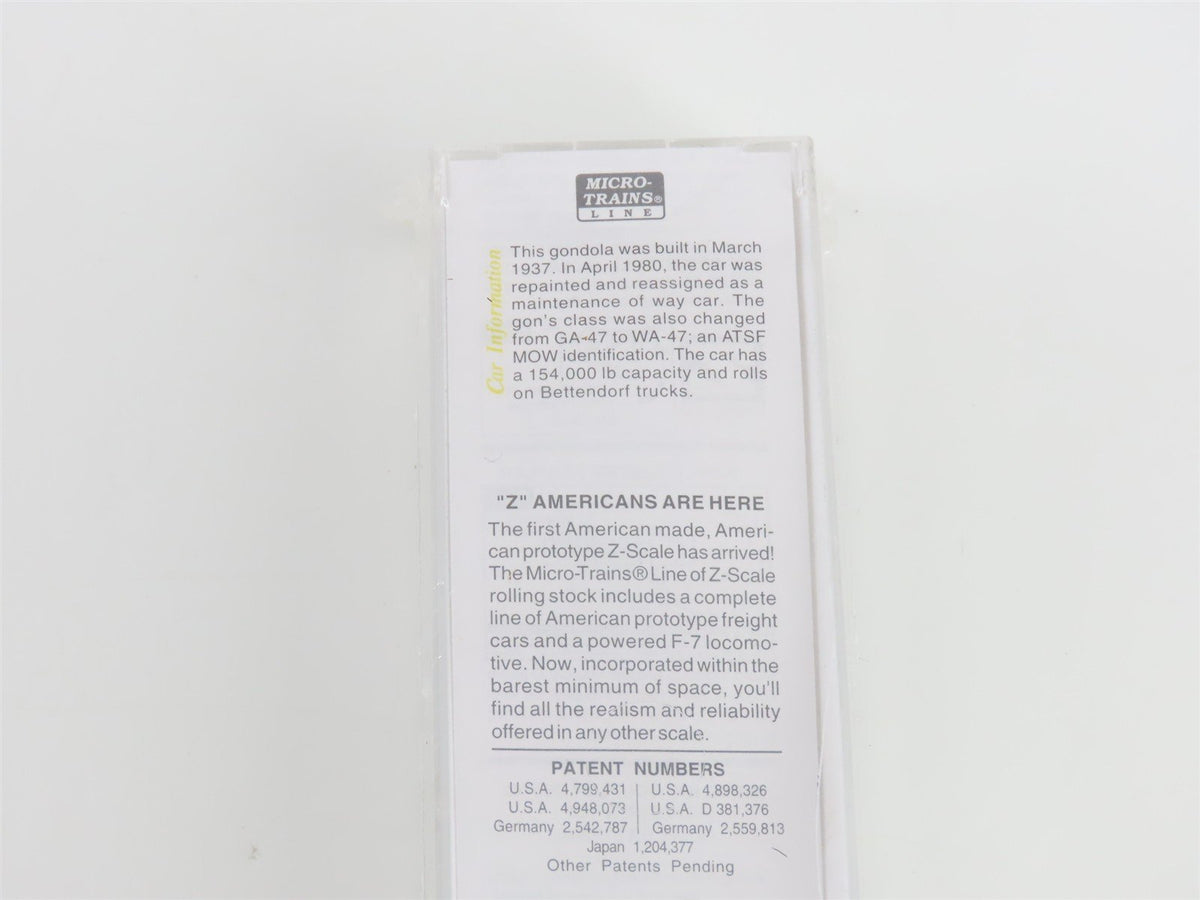 Z Scale Micro-Trains MTL 13104-2 ATSF Santa Fe 50&#39; Gondola #208522 MW - SEALED