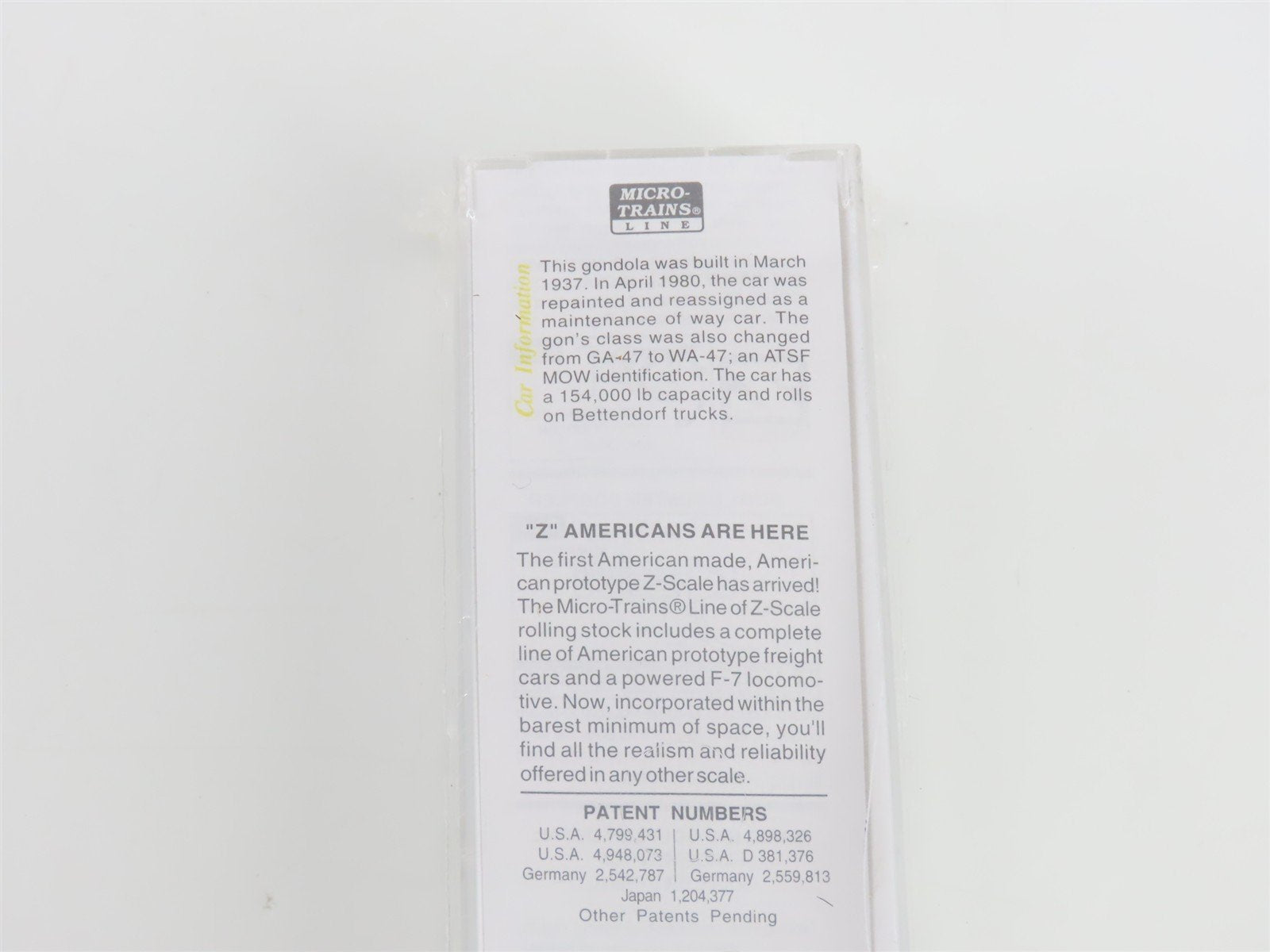 Z Scale Micro-Trains MTL 13104-2 ATSF Santa Fe 50' Gondola #208522 MW - SEALED