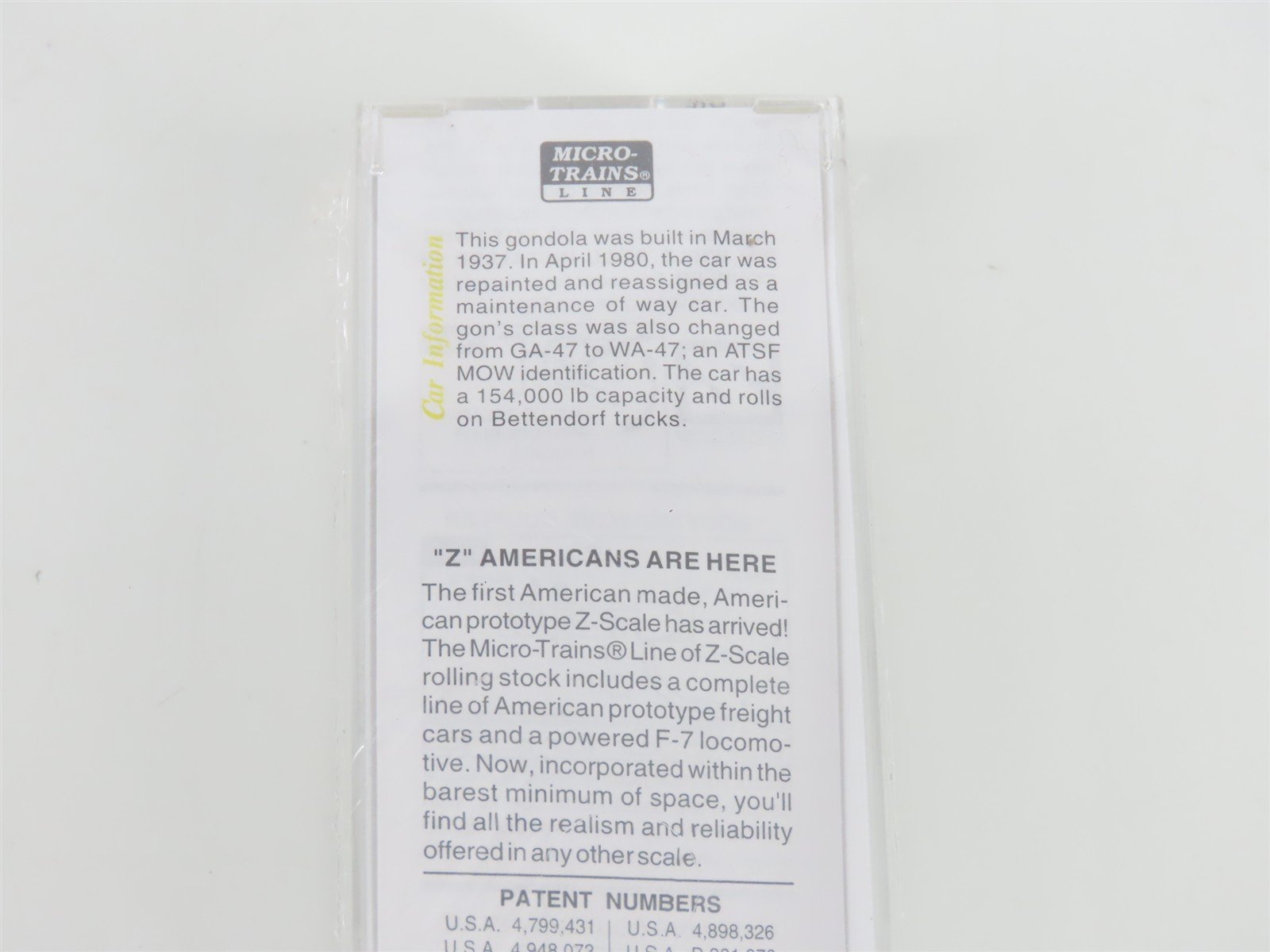 Z Scale Micro-Trains MTL 13104-2 ATSF Santa Fe 50' Gondola #208522 MW - SEALED
