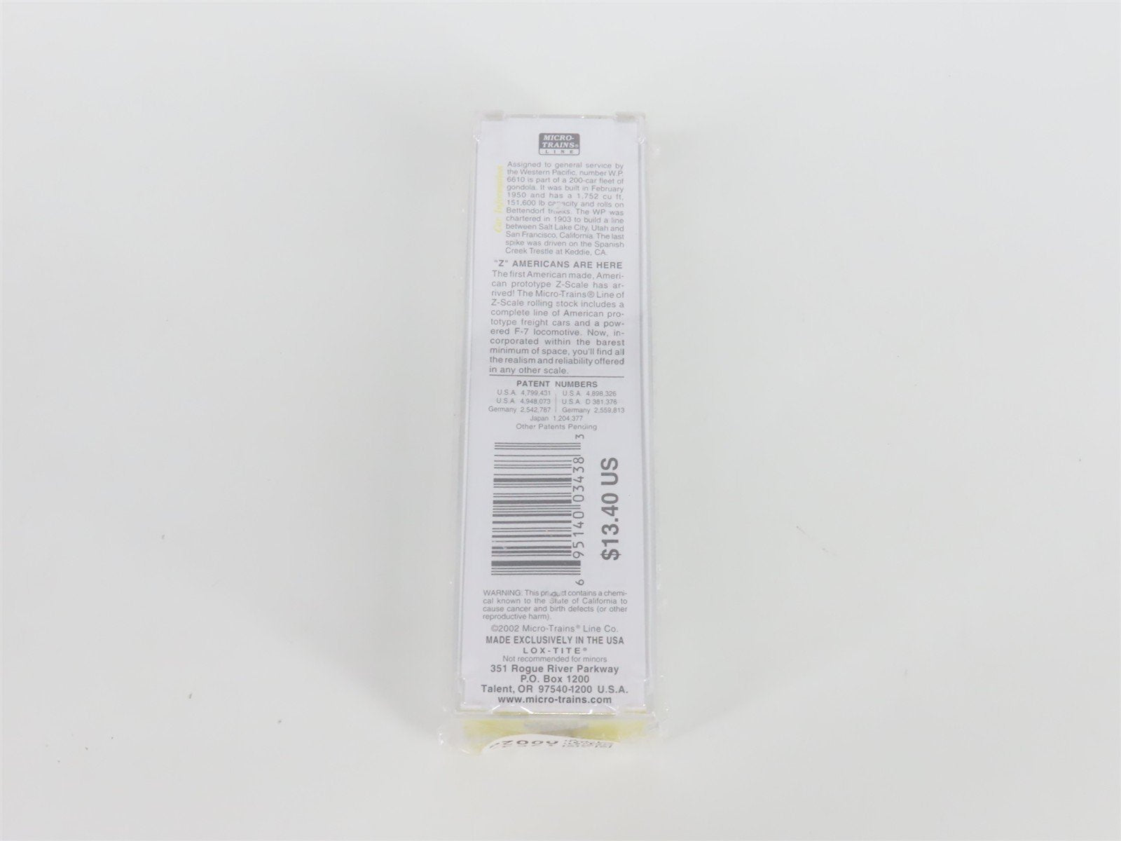 Z Scale Micro-Trains MTL 13105-2 WP Western Pacific 50' Gondola #6610 - SEALED