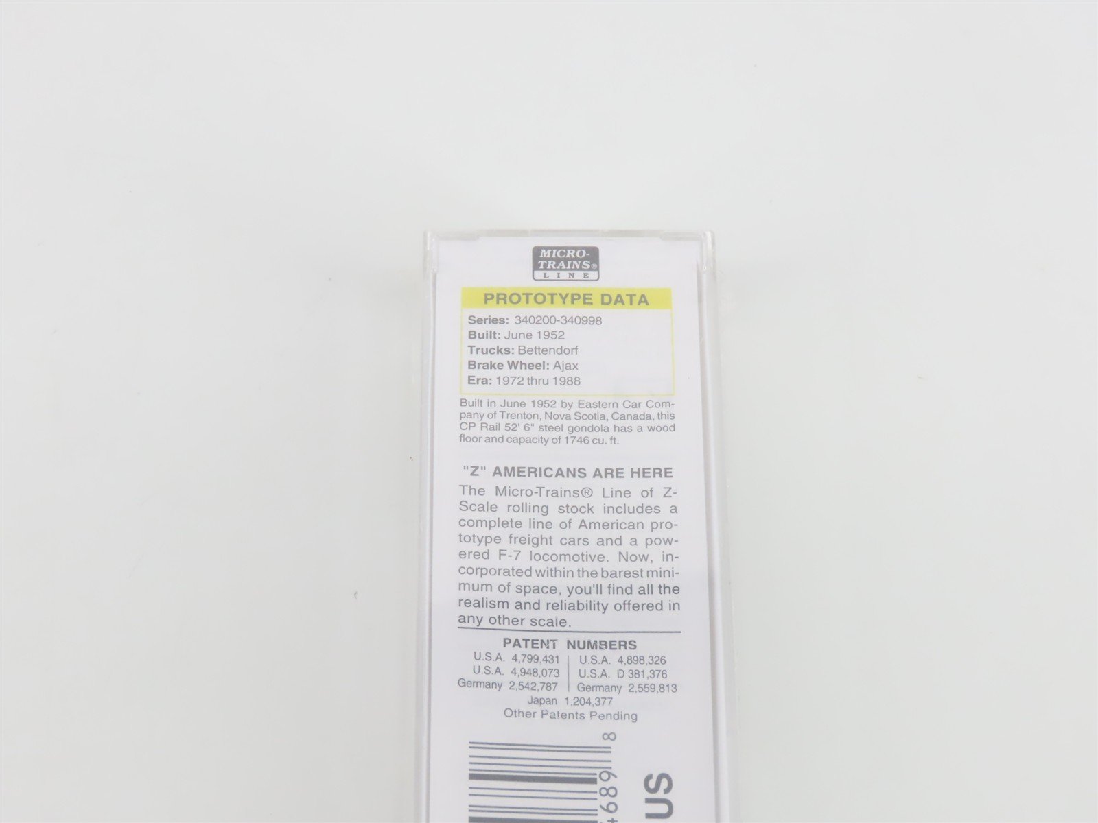 Z Scale Micro-Trains MTL 13108-2 CP Rail 50' Gondola #340222 - SEALED