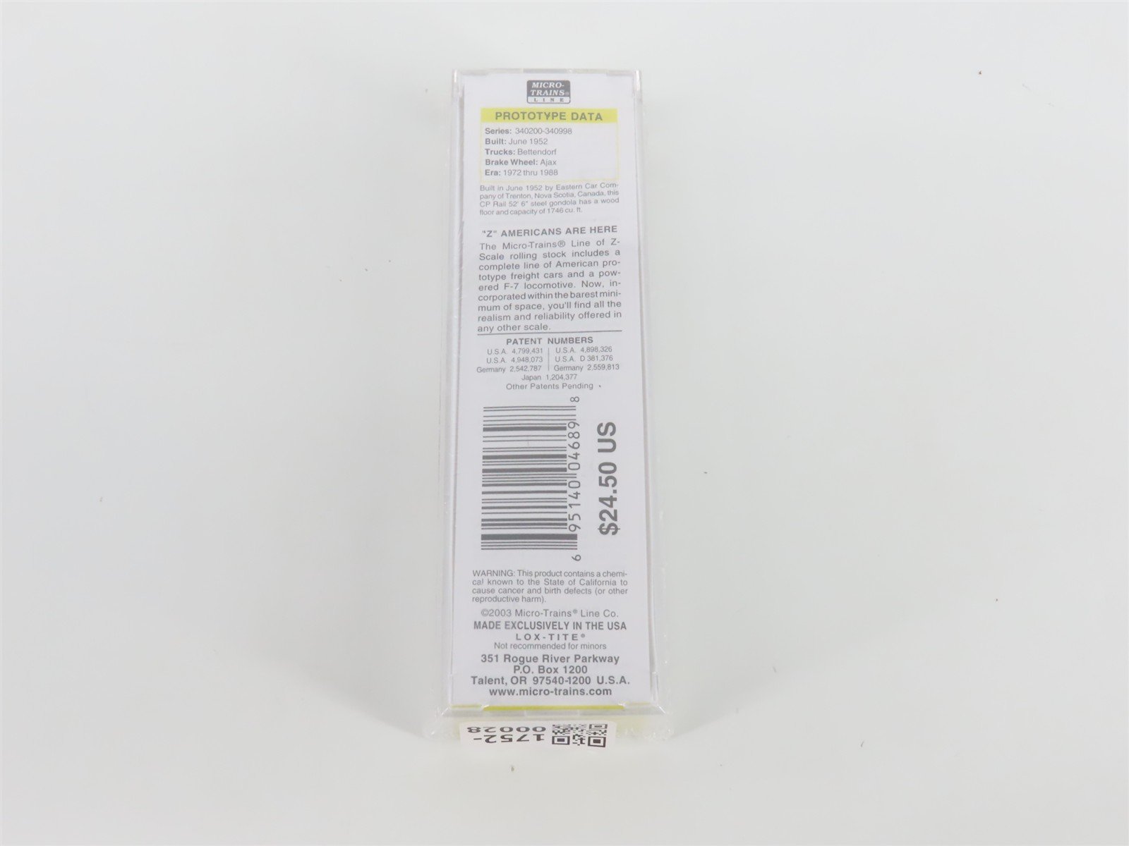 Z Scale Micro-Trains MTL 13108-2 CP Rail 50' Gondola #340222 - SEALED