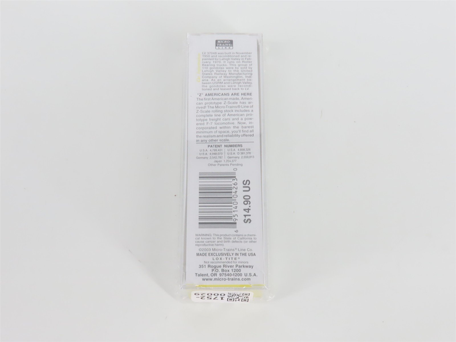 Z Scale Micro-Trains MTL 13107-2 LV Lehigh Valley 50' Gondola #37048 - SEALED