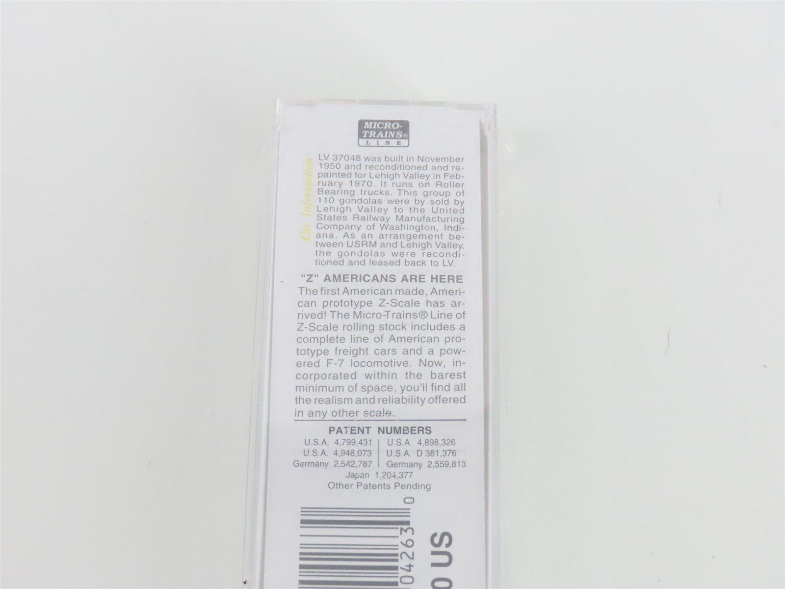 Z Scale Micro-Trains MTL 13107-2 LV Lehigh Valley 50' Gondola #37048 - SEALED