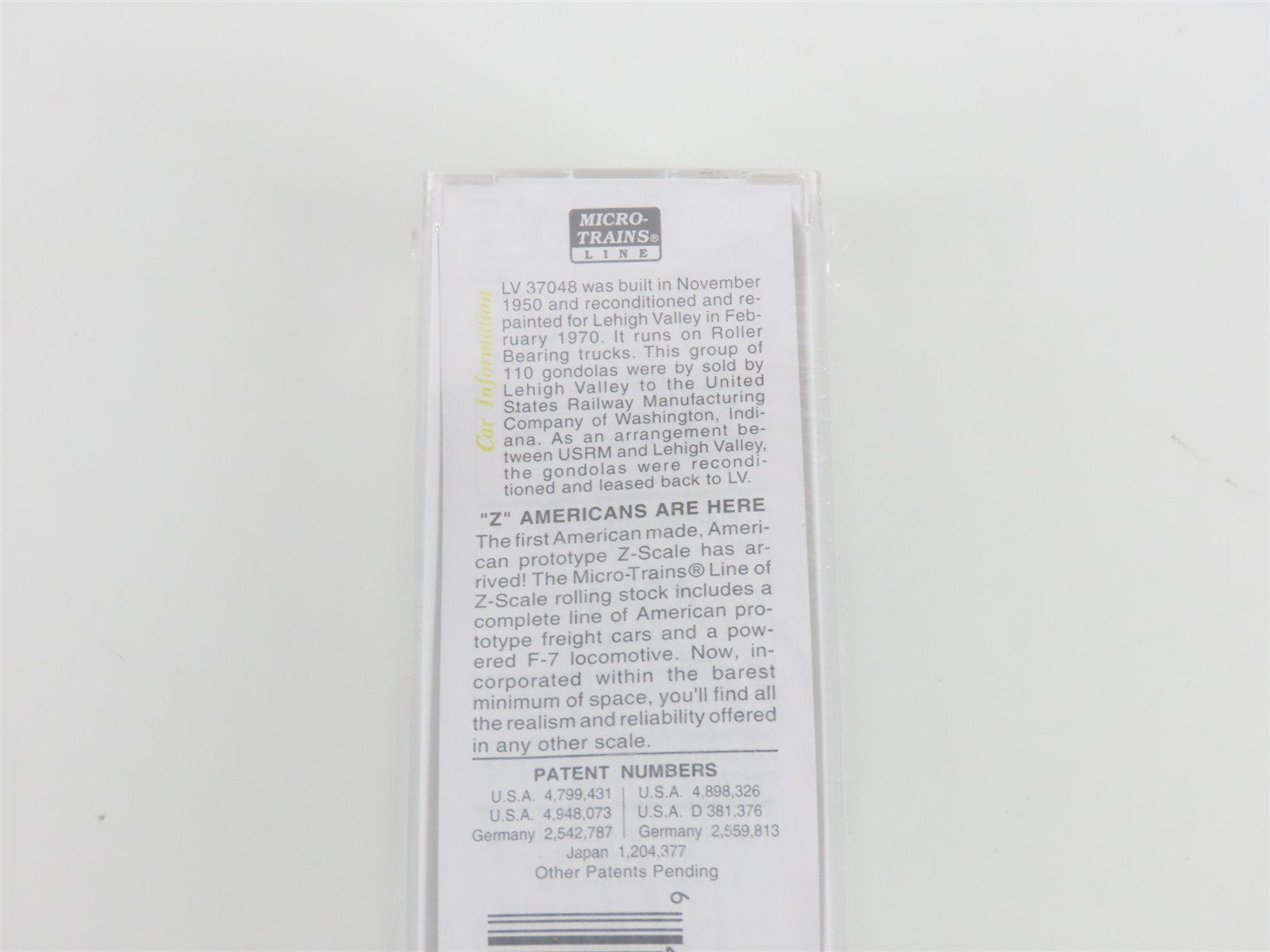 Z Scale Micro-Trains MTL 13107 LV Lehigh Valley 50' Gondola #37048 - SEALED