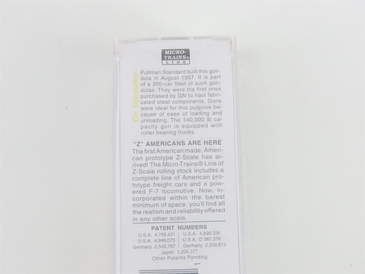 Z Scale Micro-Trains MTL 13106 GN Great Northern 50&#39; Gondola #72839 - SEALED