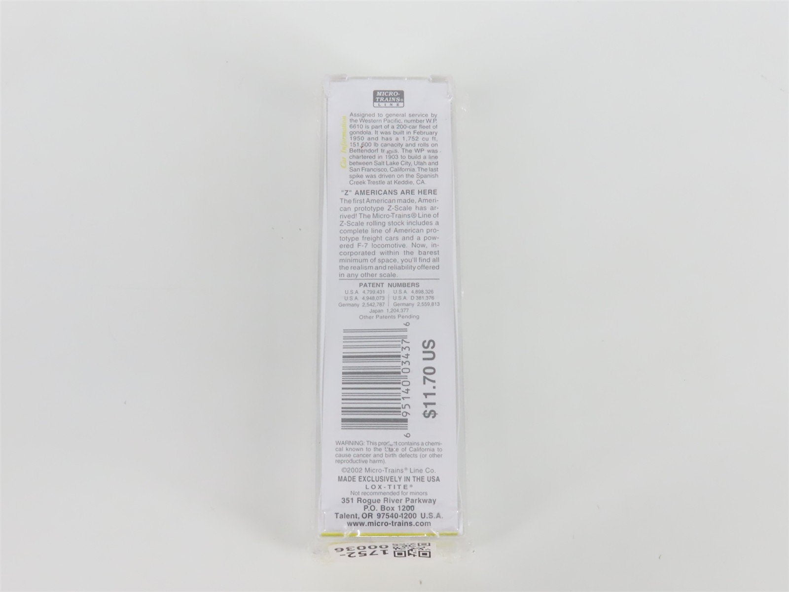 Z Scale Micro-Trains MTL 13105 WP Western Pacific 50' Gondola #6610 - SEALED